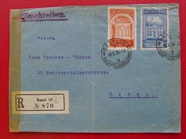 1924, Nr.167+168 auf UPU-Ersttagsbrief: BASEL, Kat: 325.-