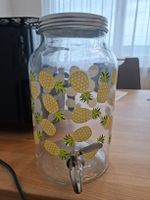 Getränkedispenser Glas Ananas Motiv mit Zapfhahn