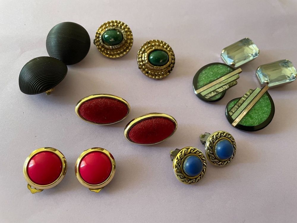 Lot De Boucles D'oreilles Vintage En Cuir Et Laiton, à Restaurer Ou Détourner - Lbb0248
