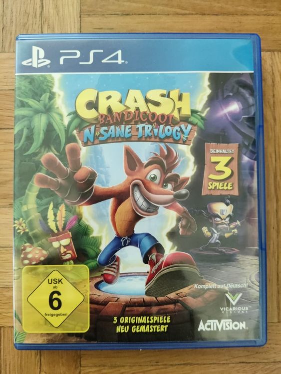 Crash 2 Custodia Di Ricambio Per Crash Bandicoot N. Sane Trilogy PS4 - Solo Cover E Inserti, Nuova Custodia Ps4 Crash Bandicoot