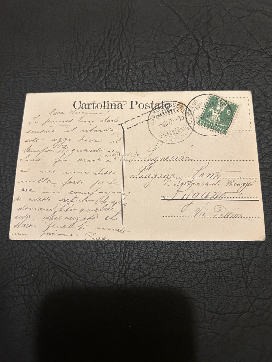 Cartoline postali: Tesserete 1910, Proprietà V. Quadri – Usato da Breganzona venduto da Milesbo 1