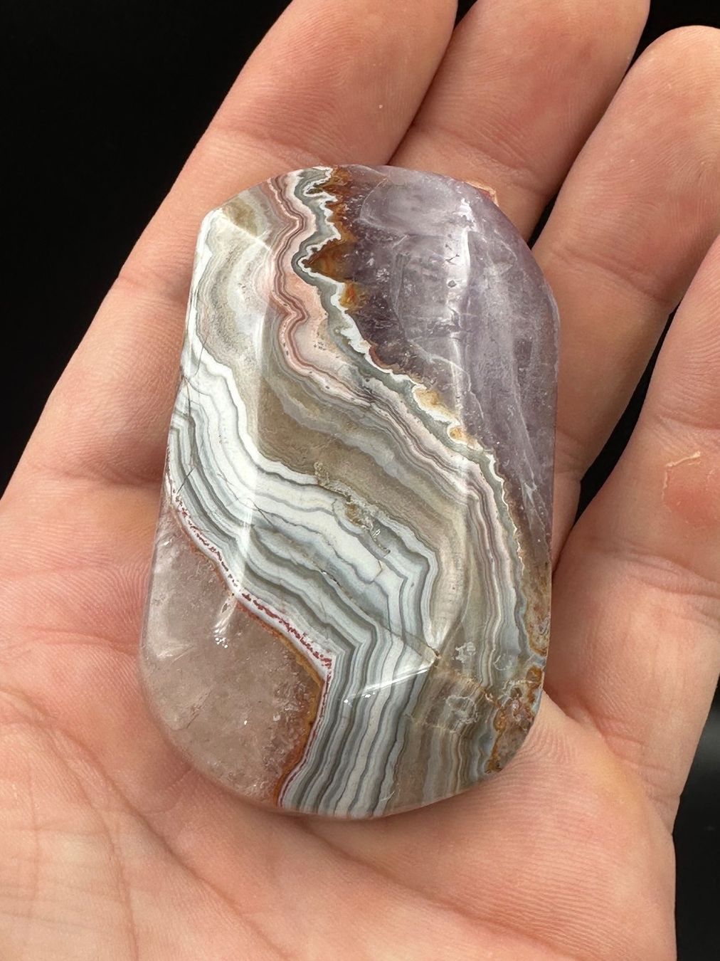 Minerali & Pietre curative: Amethyst mit Achat Handschmeichler Heilstein – Nuovo e nell'imballaggio originale da Männedorf venduto da Handschmeichler 3