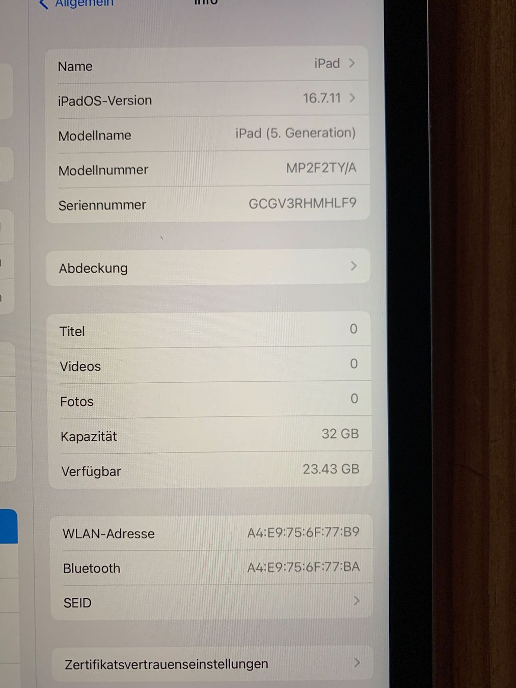 Apple Tablet PC: Gut erhaltenes iPad, 5. Generation, 32 GB – Usato da Flaach venduto da Rosatipi 3