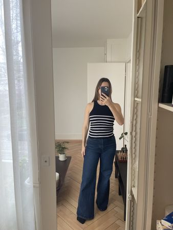 Zara Tank Top, Schwarz/Weiss gestreift, Gr. S, Neuwertig