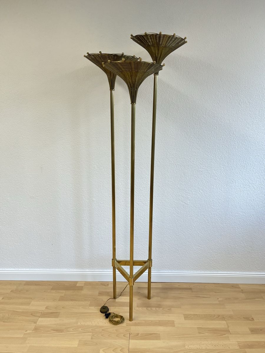 Lampen: Papyrus Stehlampe von Nucci Valsecchi 1970er, Messing – Gebraucht aus Horgen von Grizzly83