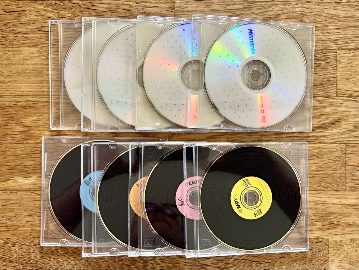 CD & DVD-Rohlinge: 4x CD-R und 4x DVD-R LP Design – Neu (gemäss Beschreibung) aus Büetigen von Naschle
