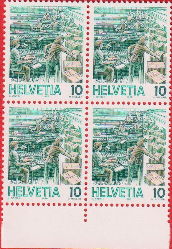 Alle Briefmarken: FDC 1986 ET & 6 x 4er Blöcke Postfrisch m. Tab. – Gebraucht aus Oensingen von Stro11 4