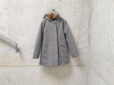 Manteau d'hiver GEMO, gris argenté, fille, taille 10 ans