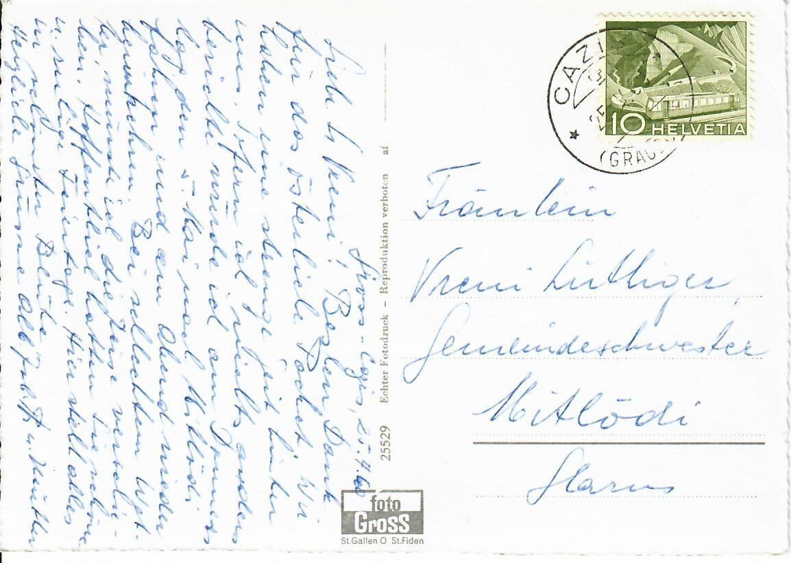 Cartoline postali: Cazis – Usato da Hochdorf venduto da Ziegel-16 1