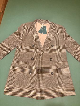 Trendiger Blazer im Hahnentrittmuster, Grösse 40 Neu