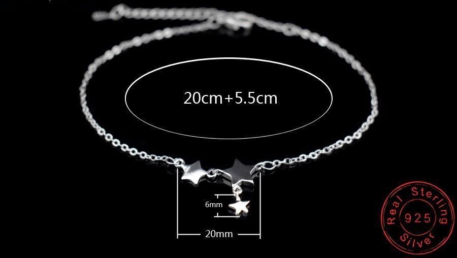 Bracciali & Braccialetti: silber fusskette mit sternen – Nuovo e nell'imballaggio originale da St. Gallen venduto da yatoot26 5
