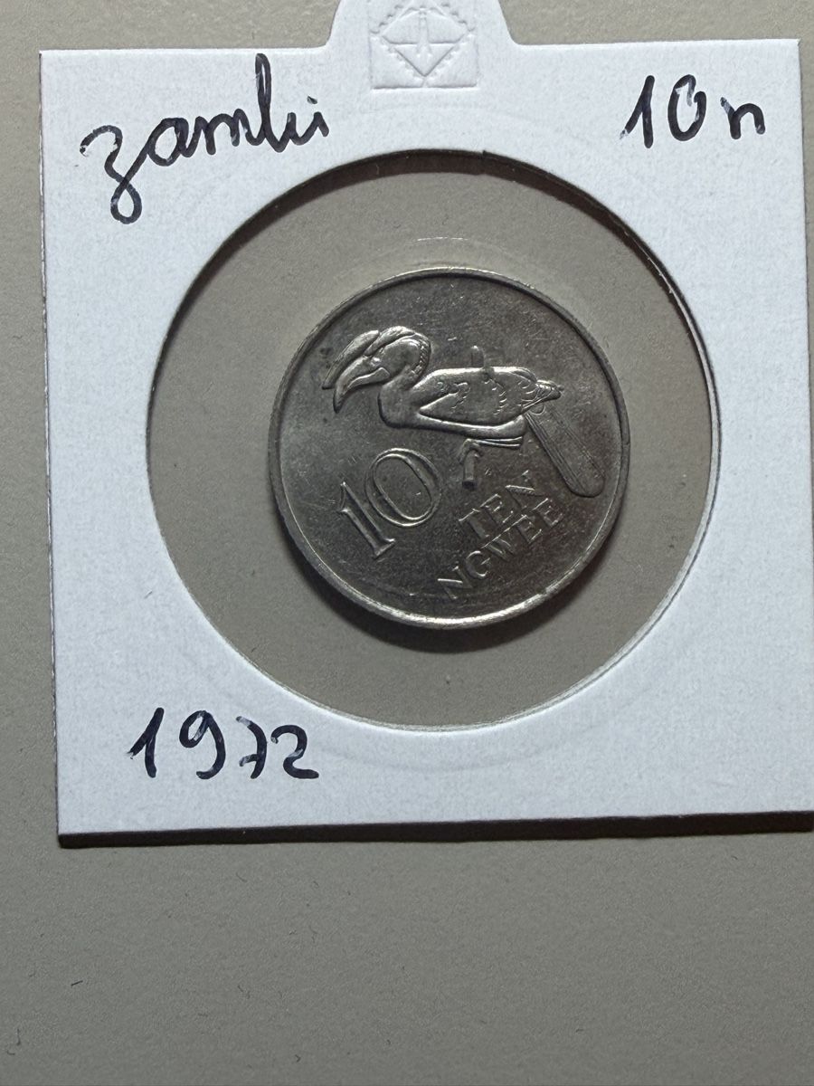 Alle Münzen: Zambie - 10 Ngwee - 1972 – Gebraucht aus Payerne von Mike1682
