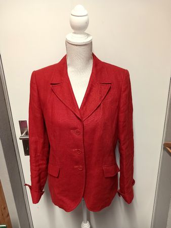 Hessnatur Blazer Leinen Seide Gr.38, ziegelrot, gefüttert