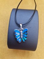 Collier pendentif papillon bleu turquoise - Nouveau!🦋 (57)