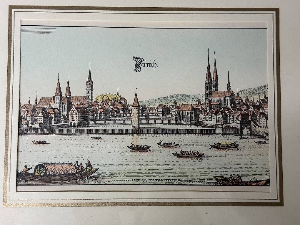 Stiche: Bild Stich Zürich vergoldeter Rahmen – Gebraucht aus Winterthur von Goldeneye7 1