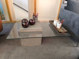 Salon Tisch Glas /Beton 100x100 cm