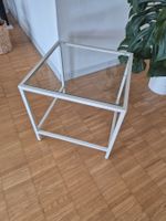 Beistelltisch weiss Metall Glas Tisch 50x50cm neuwertig