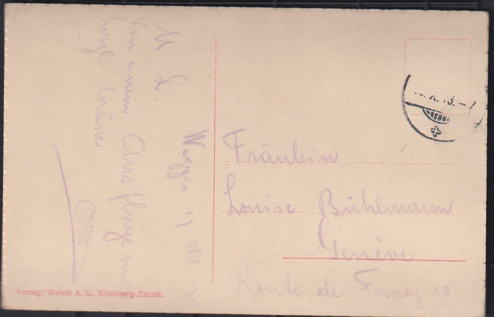 Cartoline postali: Weggis  LU   ::  alte Ansichtskarte  von 1913 – Usato da Vitznau venduto da Ropaku 1