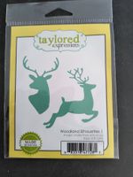 Stanzschablone Hirsch, Tiere, Schrift