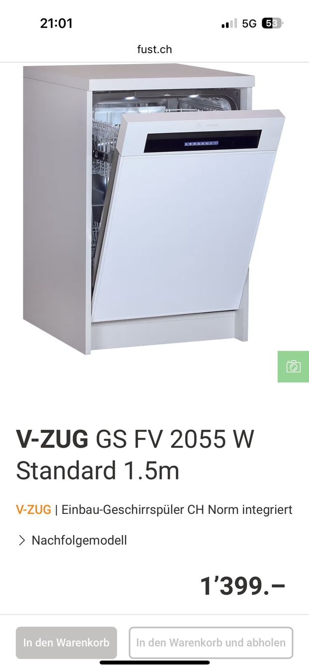 Machines à laver la vaisselle: V-Zug Geschirrspüler – D'occasion à Dietikon par cel_vm8p 2
