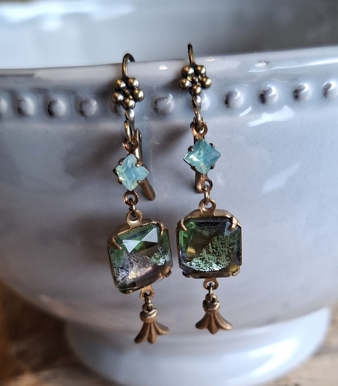 Orecchini pendenti & Orecchini a lobo: GINA - Messingohrringe -grün-mint – Nuovo e nell'imballaggio originale da Mühlethal venduto da nicita-modeschmuck 1