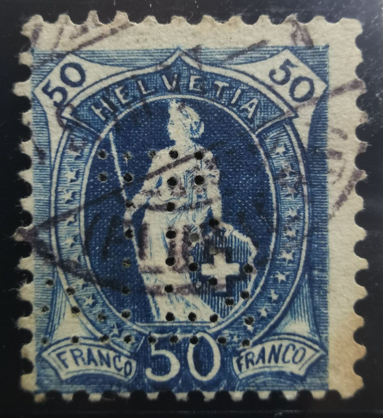 Tutti i francobolli: TR82 CH Perfins ZNr. 70D – Usato da Cousset venduto da Patrick_Collections 1