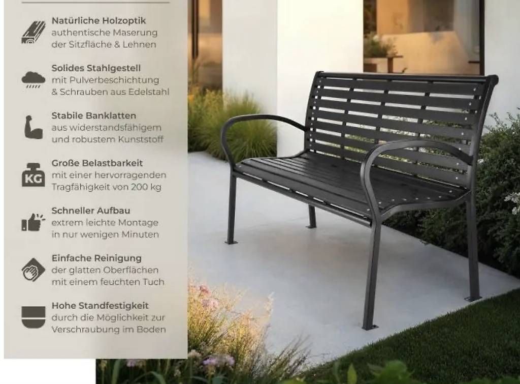Bänke: neuer Gartenbank schwarz – Neu und originalverpackt aus Necker von liq24 1
