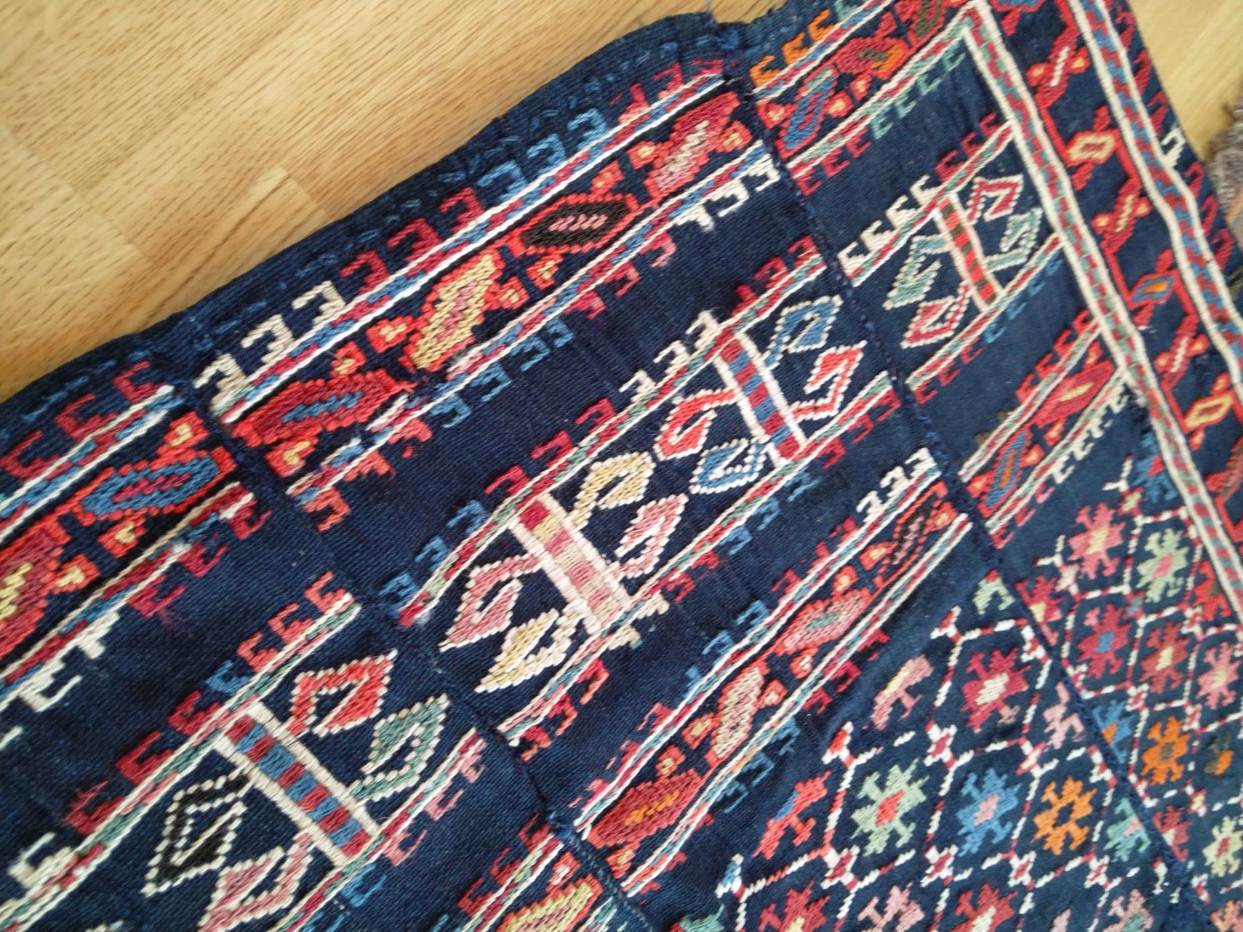Kelim Tappeti: Antiker Orientteppich, bestickt, Wolle – Usato da La Sage venduto da Blumenstrauss1 6
