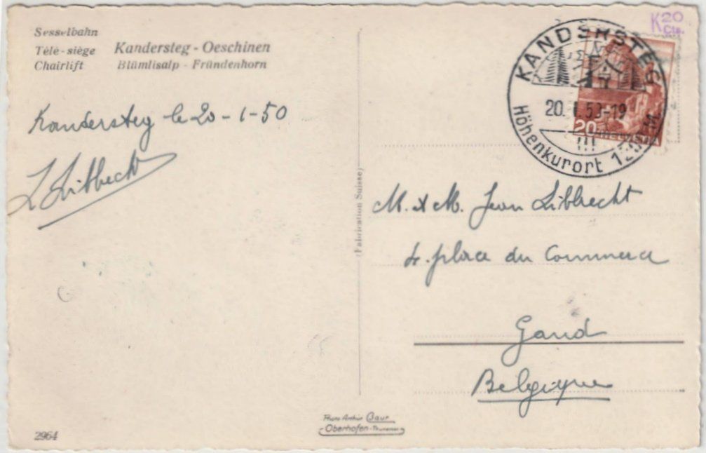 Cartoline postali: Kandersteg - Sessellift Oeschinen – Usato da Binningen venduto da Mountainrider 1