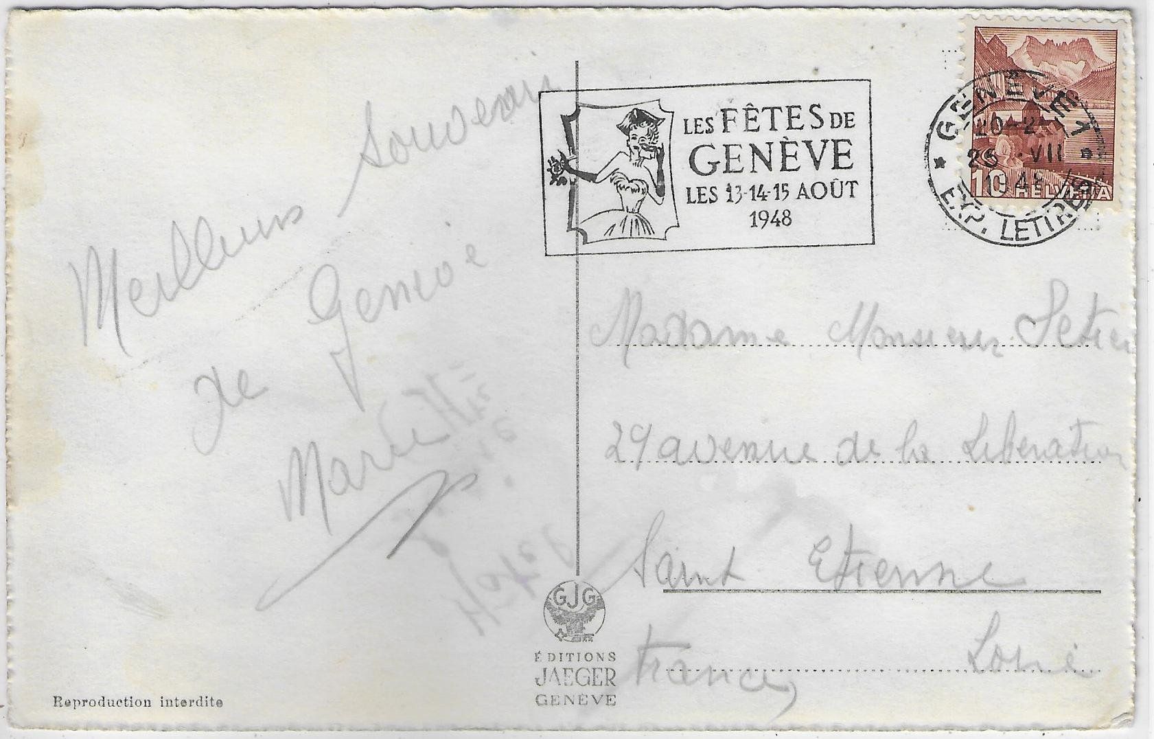 Cartoline postali: Geneve - Pont du Mont Blanc - Motorboot – Usato da Ettingen venduto da Kartenplanet 1