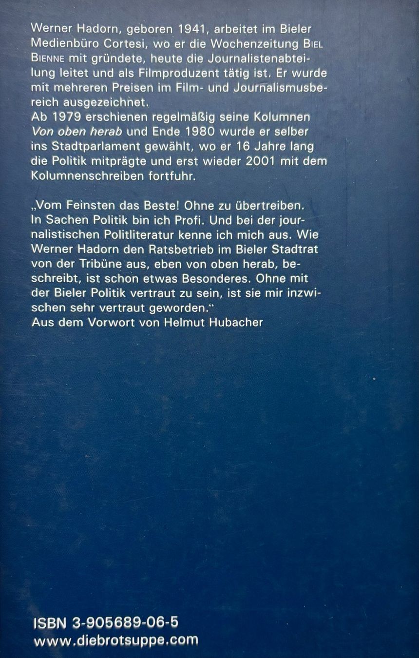 Bücher: Hadorn Werner, Von oben herab – Neu (gemäss Beschreibung) aus Sarnen von Livres 1
