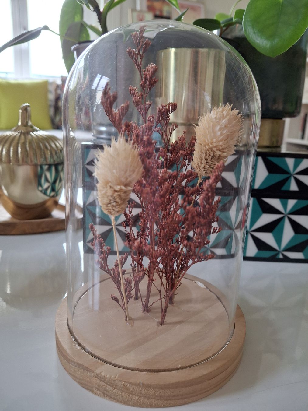 Tutte le decorazioni: 2 Décorations florales sous cloche  – Usato da Lausanne venduto da Cognitia 1