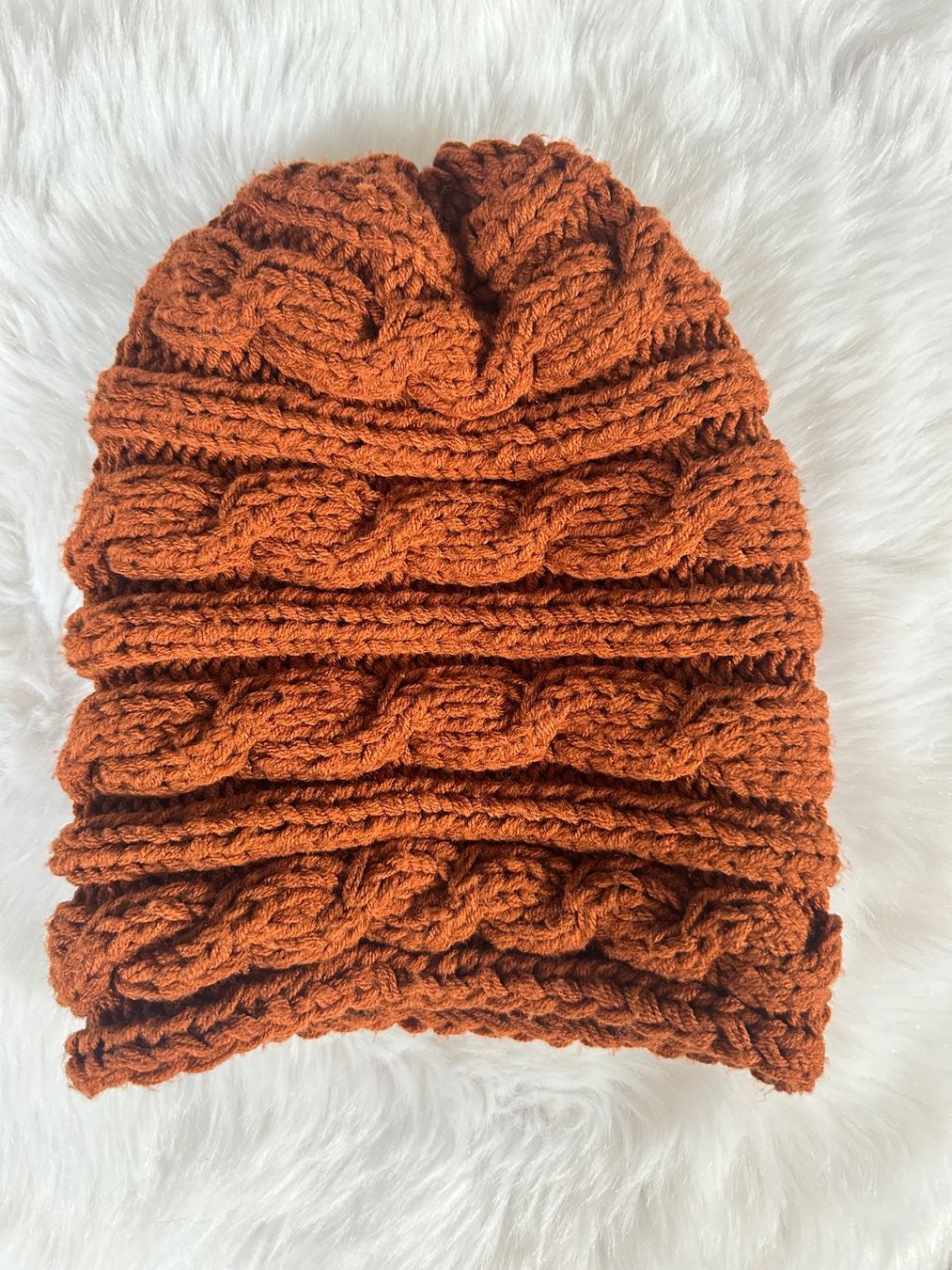 Hüte, Mützen & Caps: Rostbraune Strickmütze aus Baumwolle - Handmade – Gebraucht aus Muri AG von Shoshana5