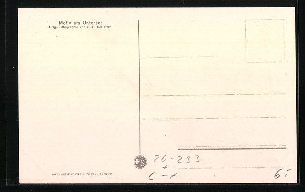 Cartoline postali: Ernst E. Schlatter: Untersee, Motiv am U – Usato da Berlin venduto da bartko-reher 1