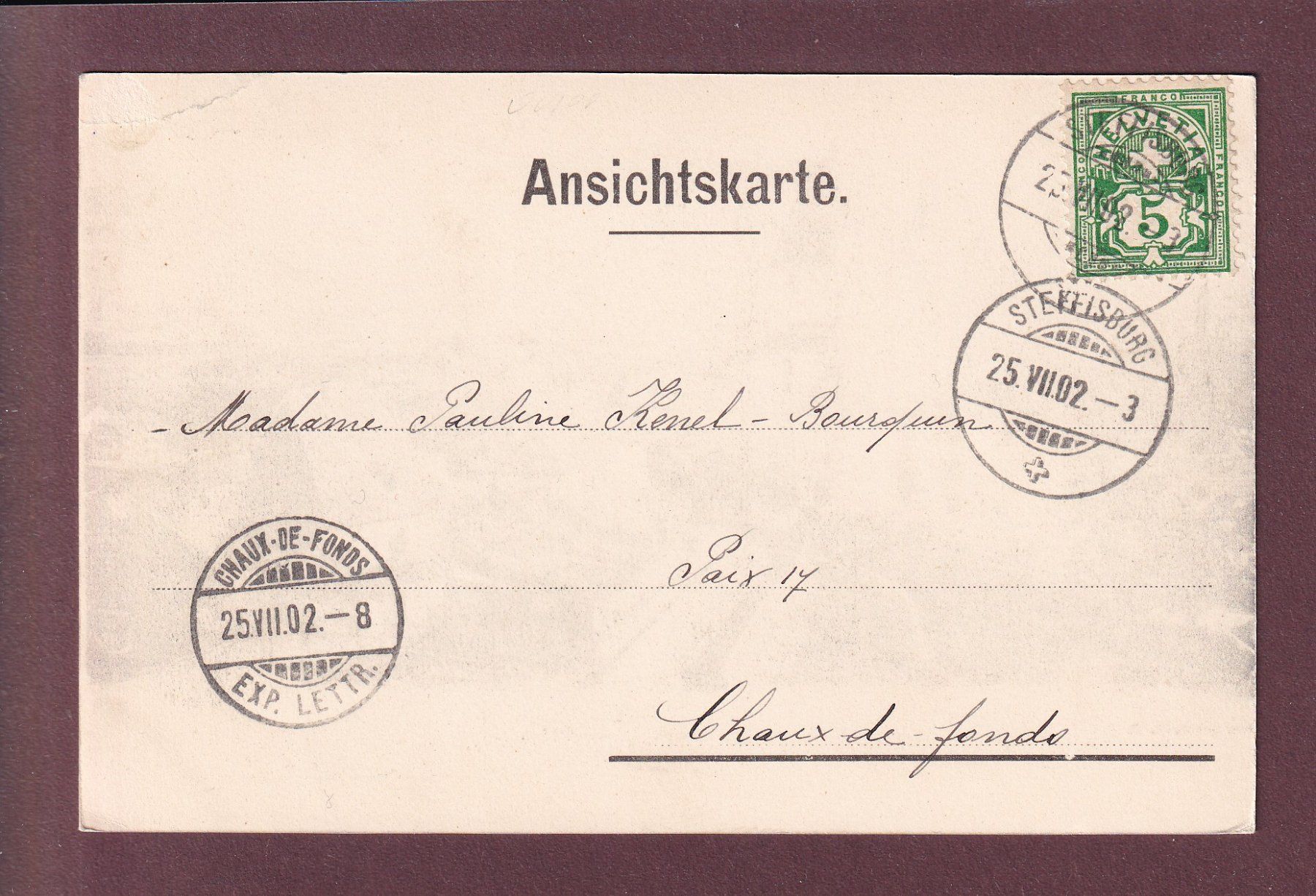 Ansichtskarten: THUN - Schloss - 1902 // Eckbug // – Gebraucht aus Pully von nicecards 1