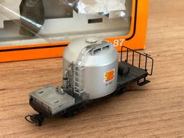 H0m verwittert RhB #8072 Uce Zementwagen Bemo