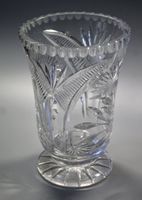 schöne, geschliffene Kristallglas-Vase H 21 cm - vintage