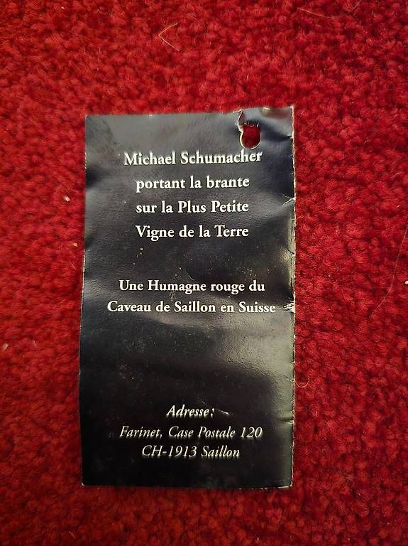 Vino: bouteille à l'effigie de Michael Schumacher ''Farinet'' – Usato da Lonay venduto da ste_7ctm 2