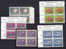 R2546  /  Pro patria 1959 en blocs de 4 neufs XX
