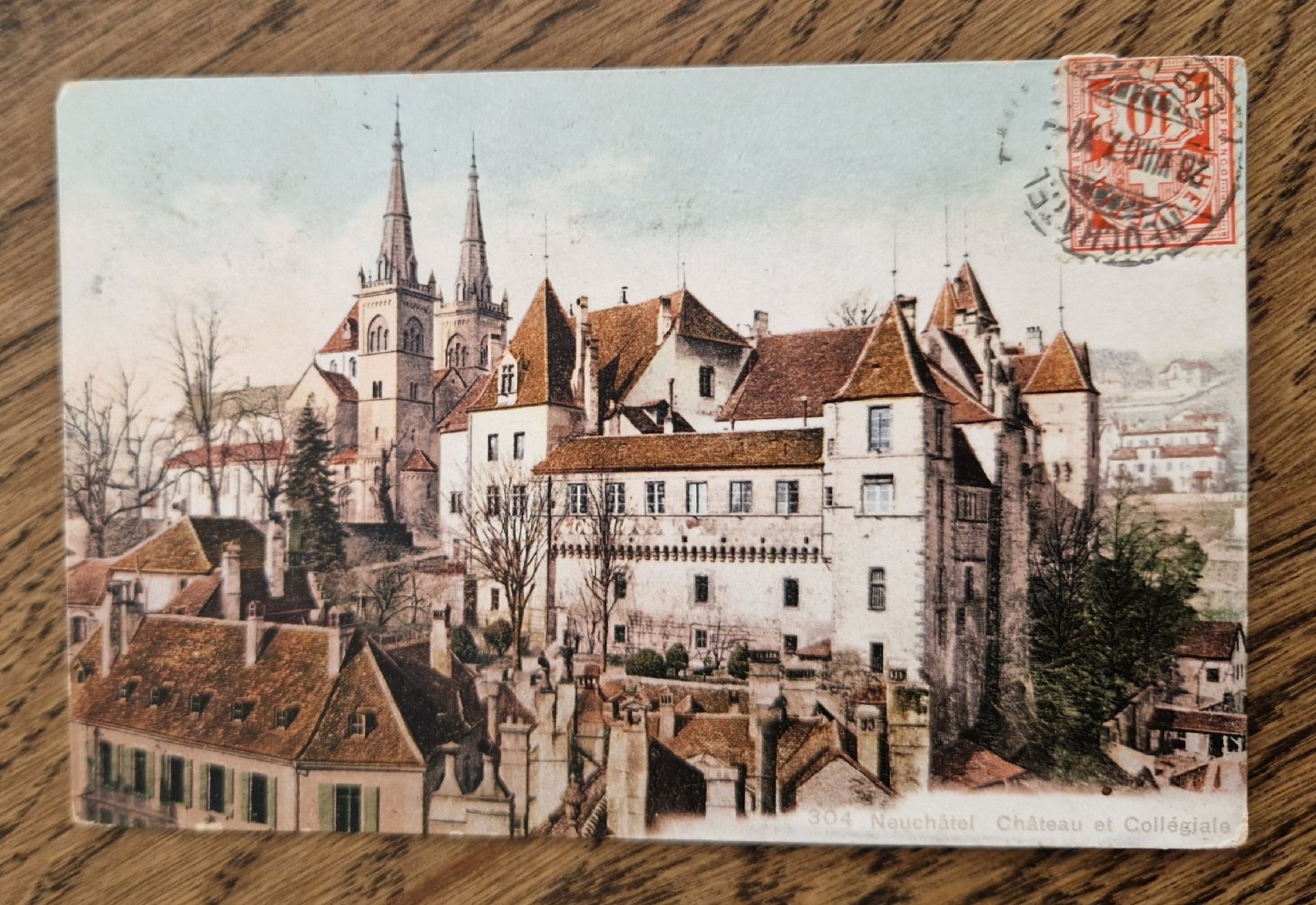 Cartoline postali: Neuchâtel, Château et Collégiale 1907 – Usato da Ebikon venduto da Donar50