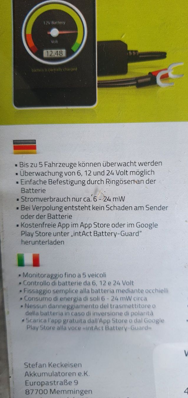 Caricatori & Batterie: Neuer Battery Guard Bluetooth Batteriewächter 6/12/24V – Nuovo e nell'imballaggio originale da Langnau i. E. venduto da Superseven69 1