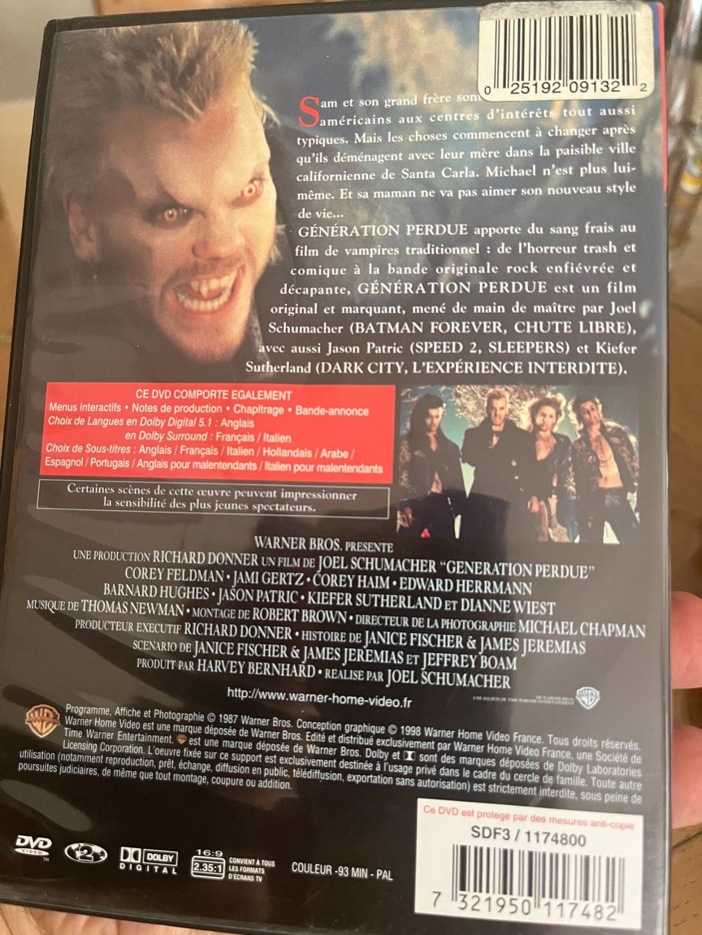 Tutti i DVDs: Génération perdue (1987, DVD, Joel Schumacher) – Usato da Vevey venduto da zecollector 1