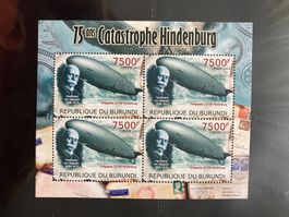 Burundi 2012 Block 75 J. Hindenburg-Katastrophe 4xLZ 129 pfr