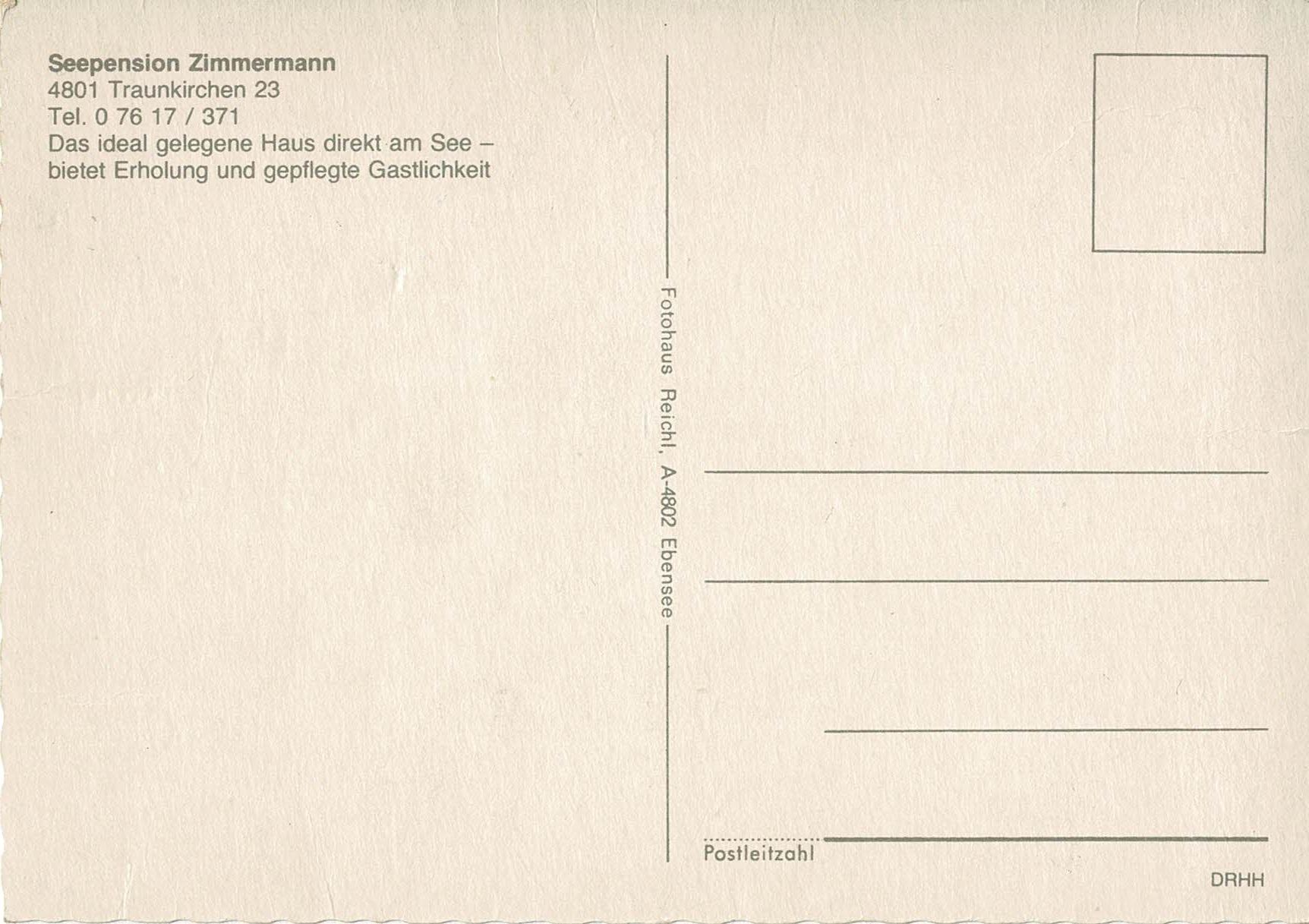 Cartoline postali: Ansichtskarten Seepension Zimmermann Traunkirchen, 2 Stk. – Usato da Ebmatingen venduto da desalli 3