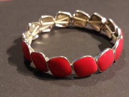 Armband flexibel, mit roten Steinen
