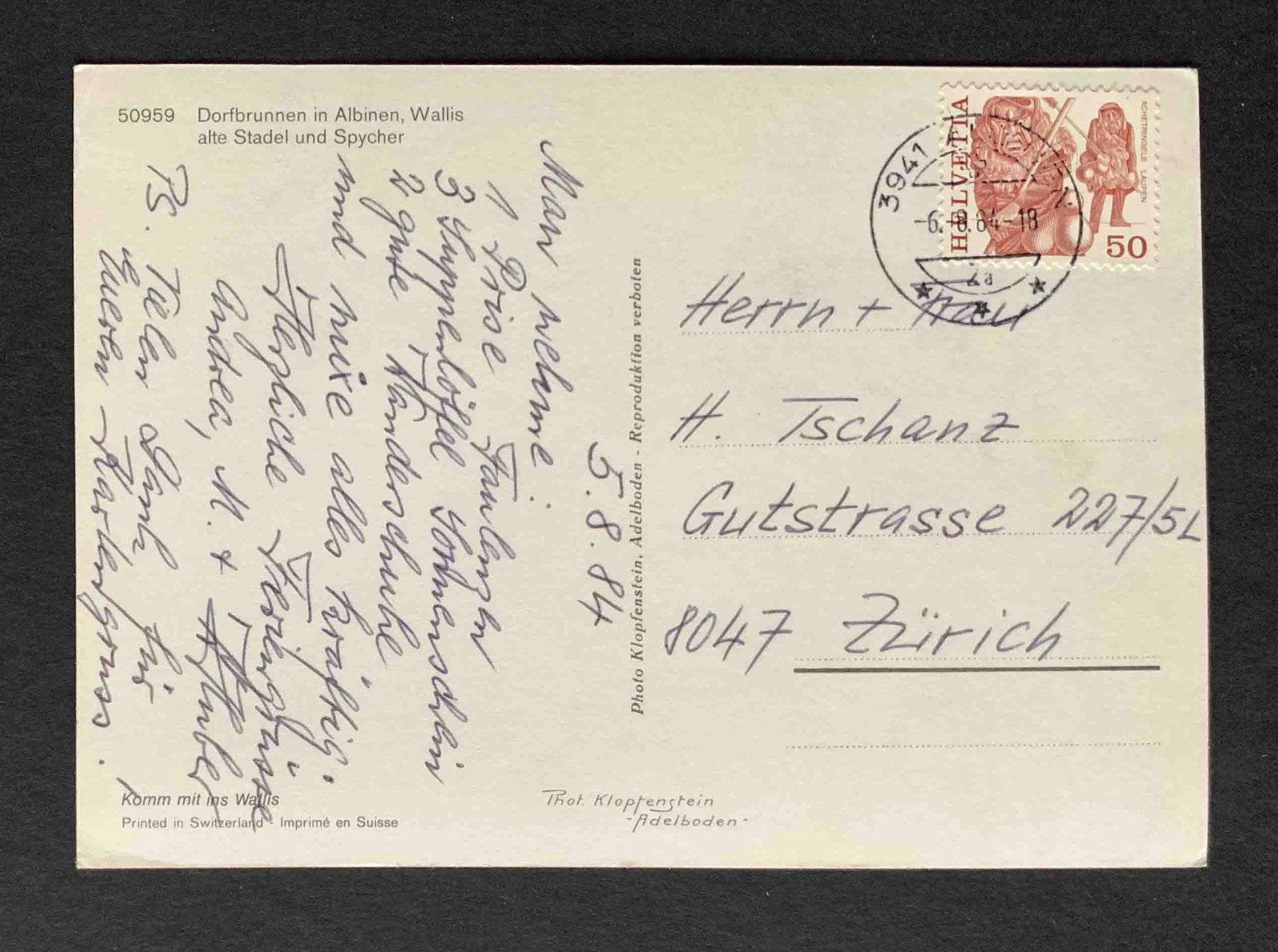 Cartoline postali: AK Dorfbrunnen in Albinen – Usato da Goldau venduto da artelier1 1