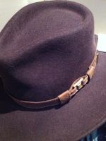 Woll Filz Hut mit Leder Hutband mit Schnalle braun Gr 57