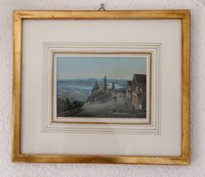 Vintage Ansicht „Zürichsee-Panorama“ – Gerahmt