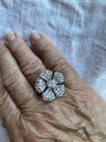 Silberring 925 “Blume“ mit Zirkonia