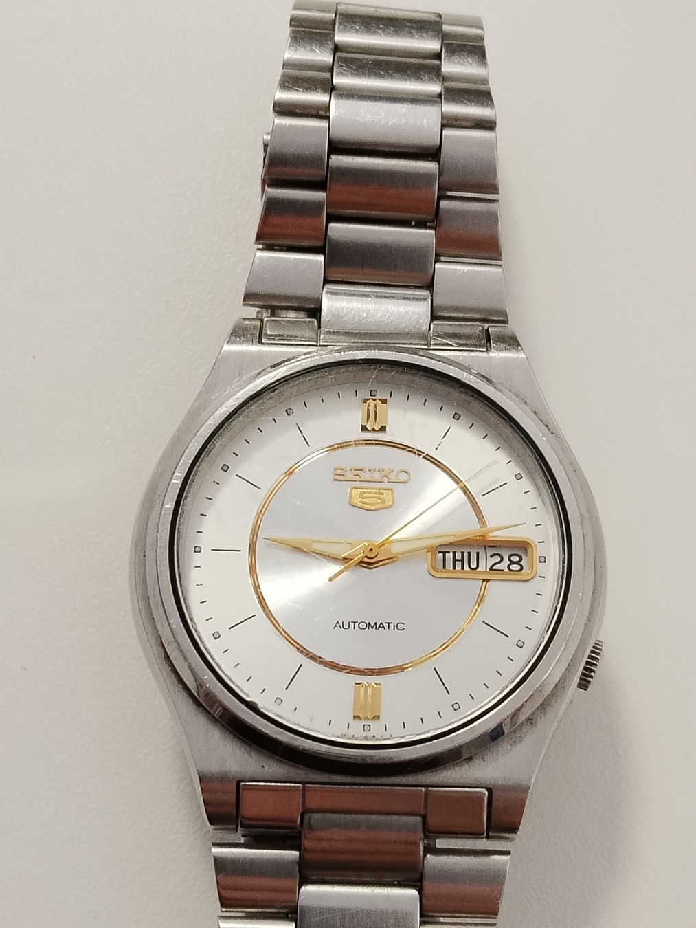 Seiko Orologi: Automatic Seiko 5 Vintage Herrenuhr day date – Usato da Biel/Bienne venduto da Vintage-timearts